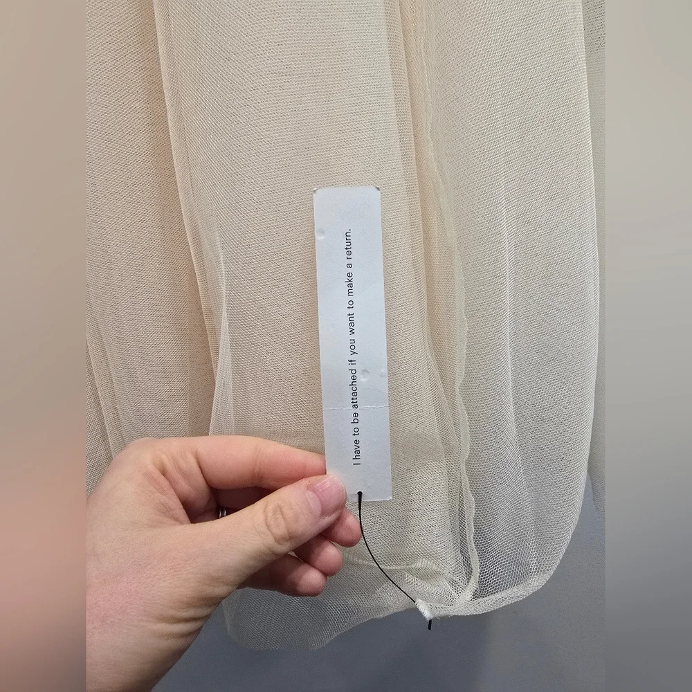 Reformation Prisca Elegant Cream Tulle Skirt Size M - Picture 8 of 17